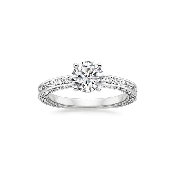 Sparkling Round Brilliant Cut Real Diamond Engagement Ring 2.30 Ct