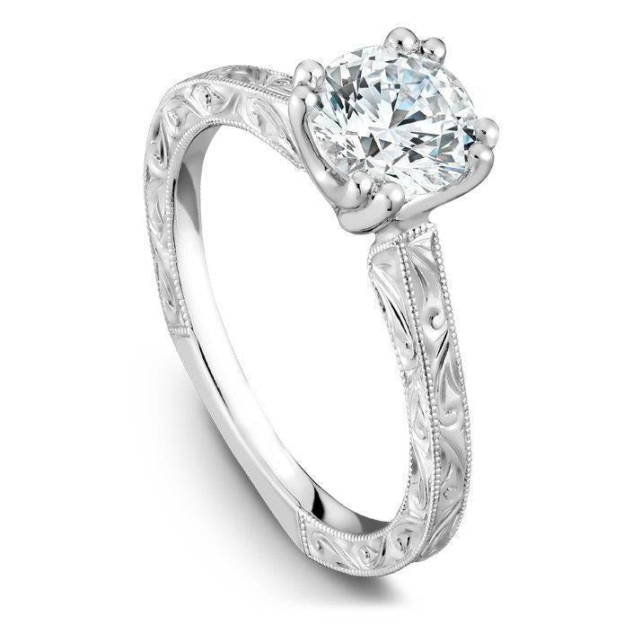 Sparkling Round Cut 1 Carat Real Diamond Engagement Ring 14K Gold - Solitaire Ring-harrychadent.ca