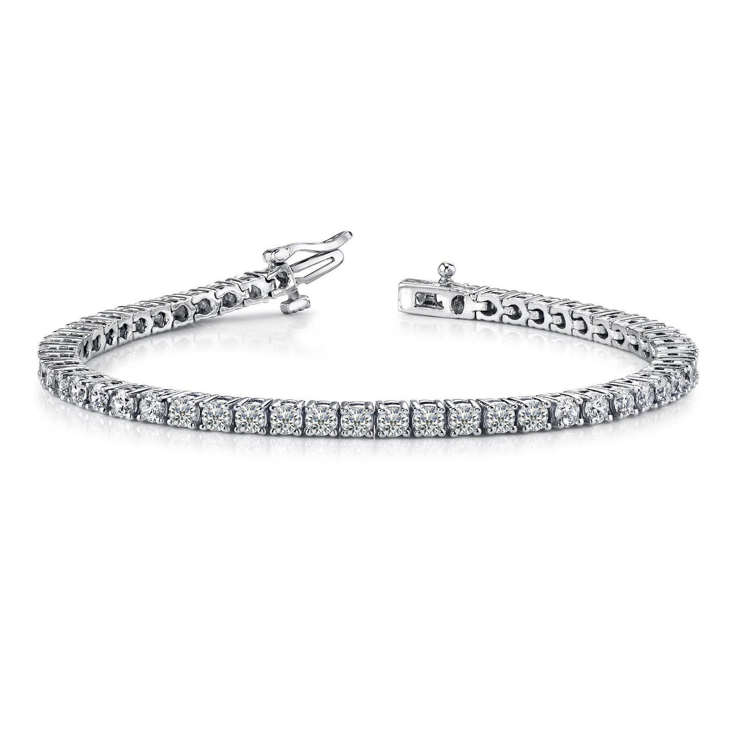 Sparkling Round Cut Real Diamonds Tennis Bracelet White Gold 5 Carats - Tennis Bracelet-harrychadent.ca