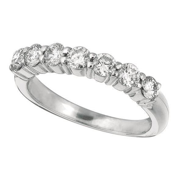 Sparkling 1.05 Carat Round Lab Grown Diamond Half Eternity Band Solid Gold 14K