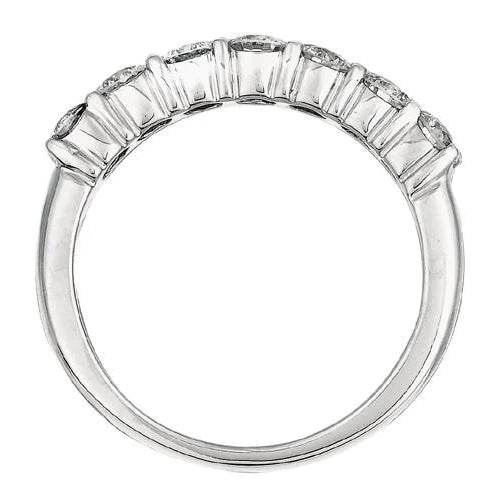 Sparkling 1.05 Carat Round Lab Grown Diamond Half Eternity Band Solid Gold 14K