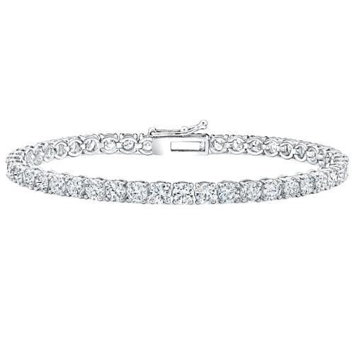 Sparkling 9 Carats Round Cut Lab Grown Diamond Tennis Bracelet WG 14K