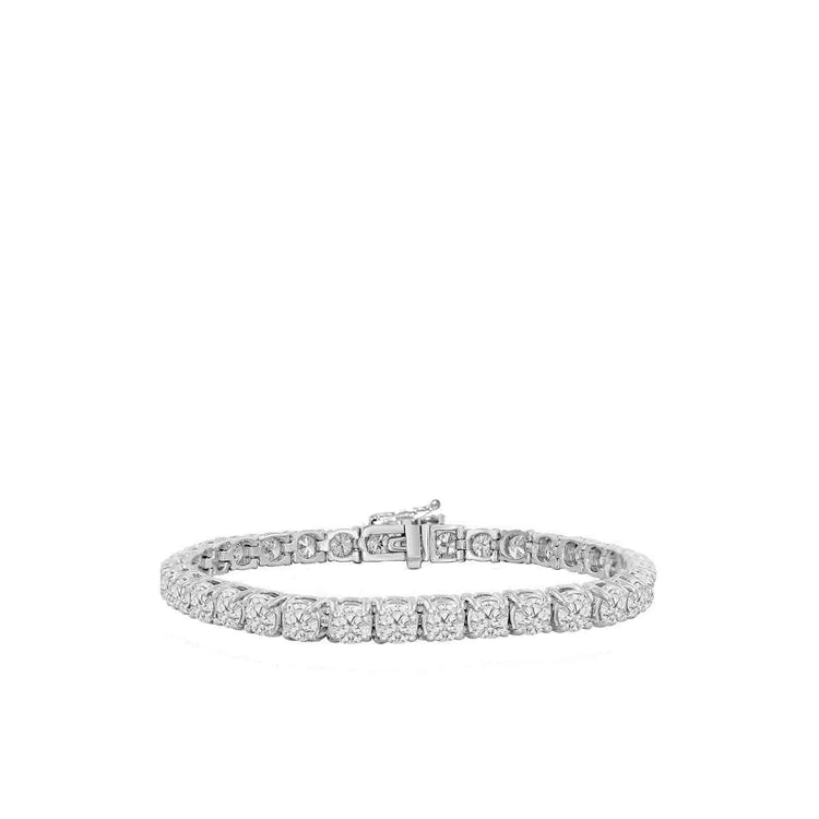 Sparkling Brilliant Cut 9.60 Carats Lab Grown Diamonds Bracelet White Gold 14K