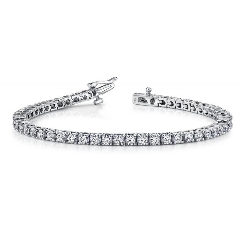 Sparkling White Gold 14K 8.10 Carats Lab Grown Diamonds Basic Tennis Bracelet- Tennis Bracelet-harrychadent.ca