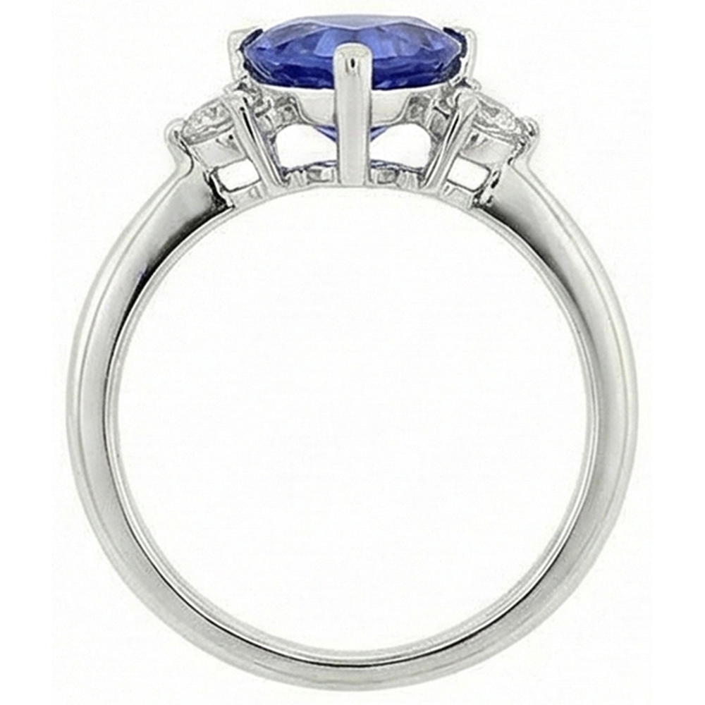 Sri Lanka Sapphire Trillion And Round Natural Earth Mined Diamond ( Not Lab Grown )s 5 Ct Wedding Ring