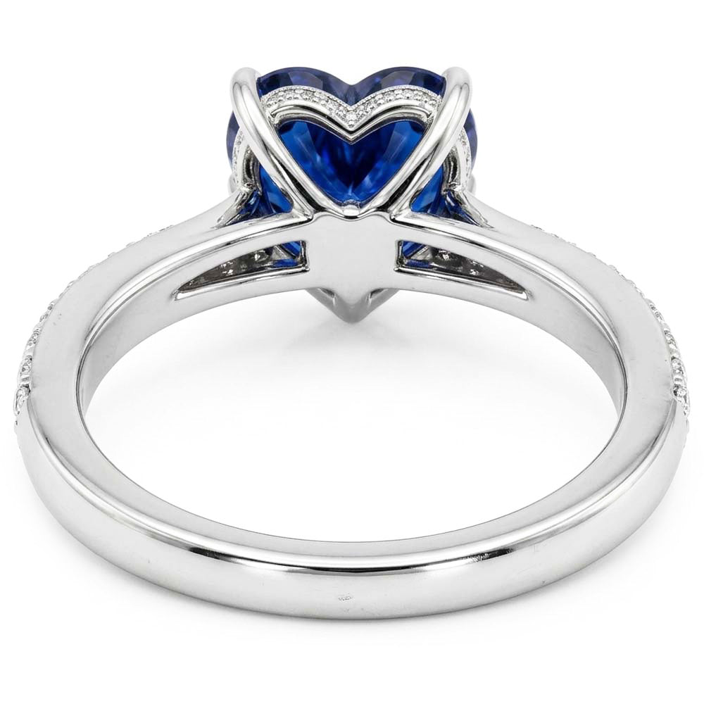 Srilanka Sapphire Gemstone Ring Heart Cut 2.50 Carats Natural Earth Mined Diamond ( Not Lab Grown ) Jewelry