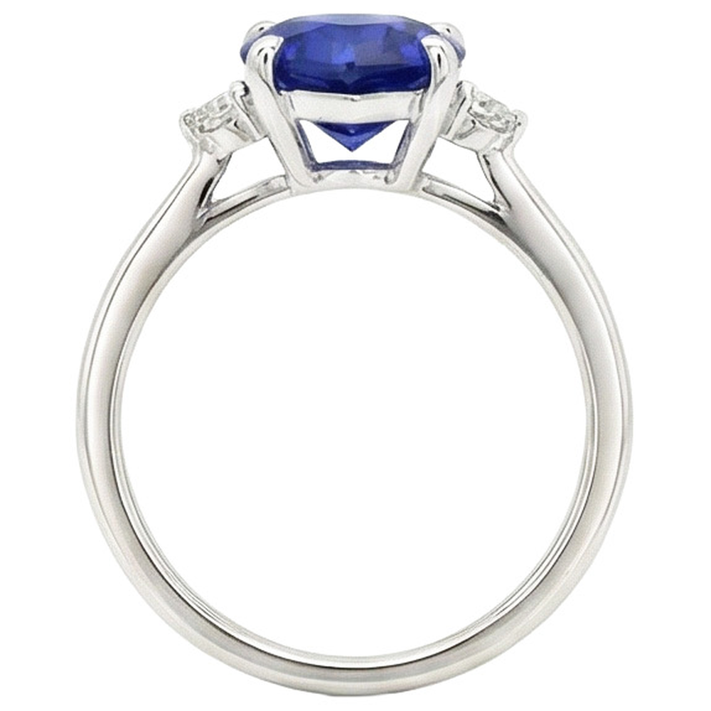 Srilanka Sapphire Solitaire Heart Shaped Ring 2 Carats Ladies Jewelry