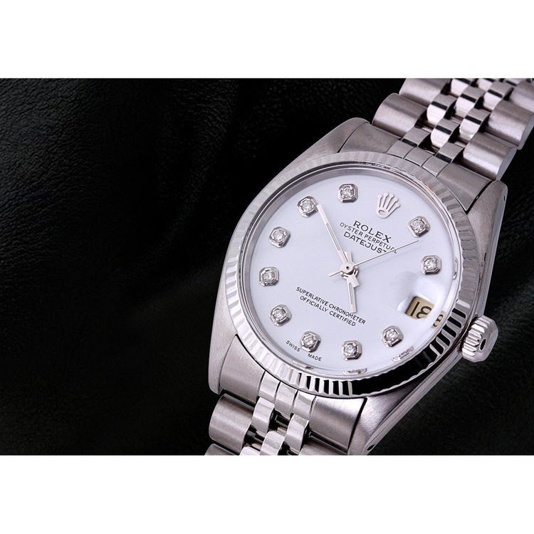 Diamond Dial Fluted Bezel Rolex