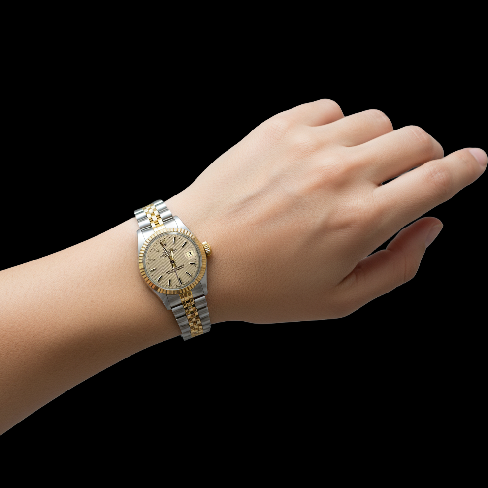 Ss & Yellow Gold Jubilee Stick Dial Datejust Rolex Women Watch P1