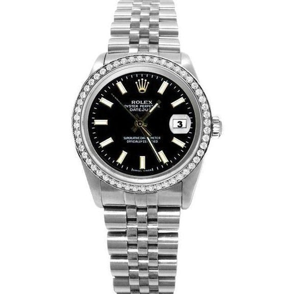 Black Stick Dial Rolex Watch Datejust