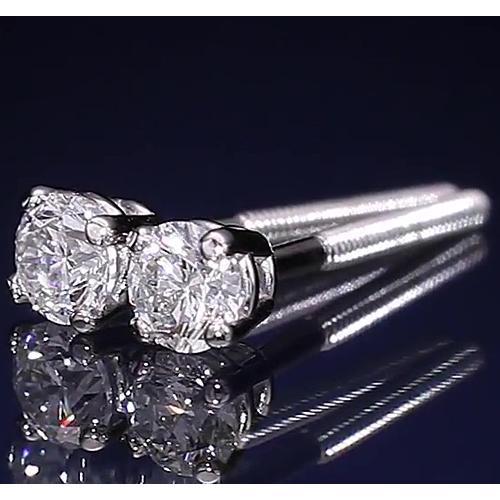 1.20 Carats Round Natural Diamond Four Prong White Gold 14K