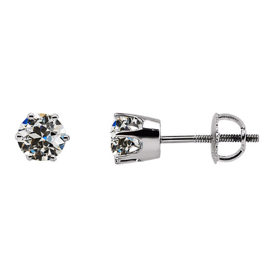 Stud Earrings 14K White Gold with Brilliant Diamond – main view