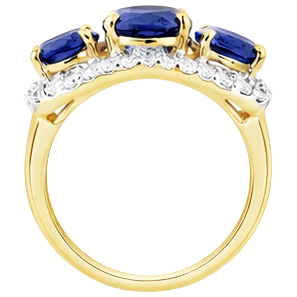 Tanzanite Oval And Round Natural Earth Mined Diamond ( Not Lab Grown ) s 6 Carat Anniversary Ring Jewelry