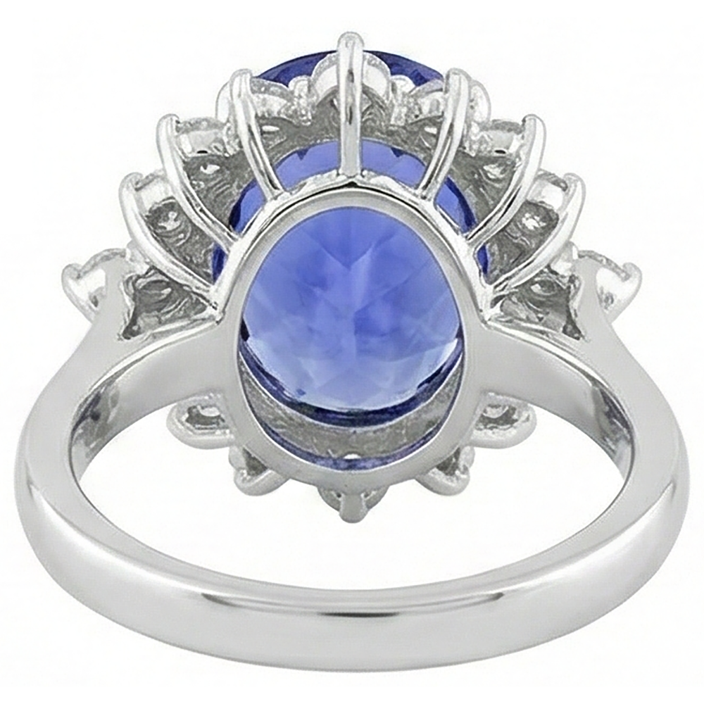 Tanzanite Oval Natural Earth Mined Diamond ( Not Lab Grown ) Engagement Ring 8.50 Carat Gemstone Jewelry New