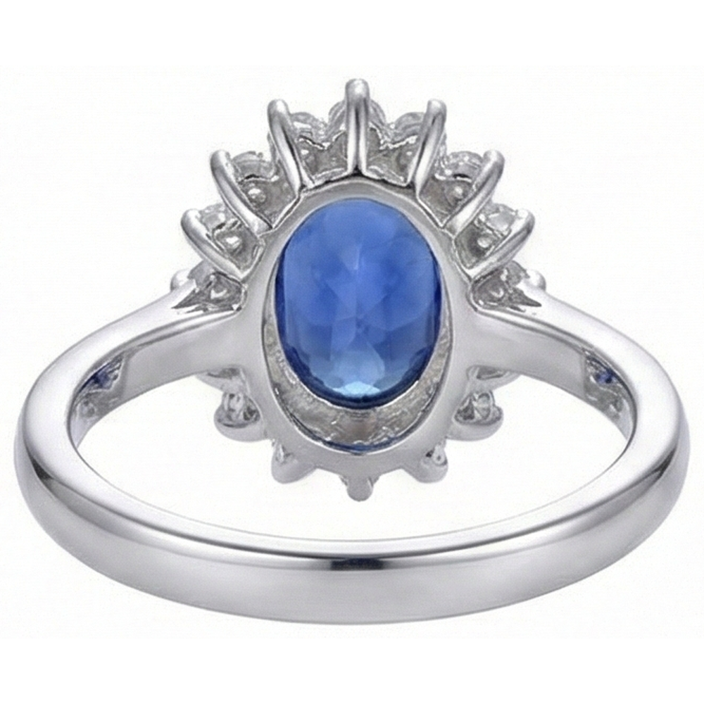 Tanzanite Ring With Natural Earth Mined Diamond ( Not Lab Grown ) White Gold 4.5 Ct Gemstone Jewelry