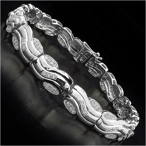 Tennis Bracelet Women 5 Ct Round Brilliant Cut Real Diamonds White Gold