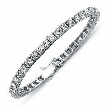 Tennis Bracelet 7.40 Carats Round Brilliant Cut Lab Grown Diamond 14K White Gold