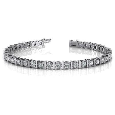 Tennis Bracelet Solid Jewelry 9.25 Carats Sparkling Round Lab Grown Diamond