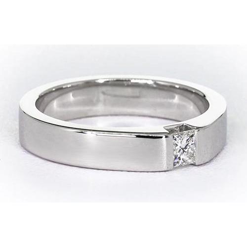 Tension Princess Genuine Natural Earth Mined Diamond Anniversary Ring White Gold 14K 0.75 Carats