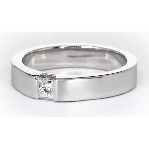 Tension Princess Genuine Natural Earth Mined Diamond Anniversary Ring White Gold 14K 0.75 Carats