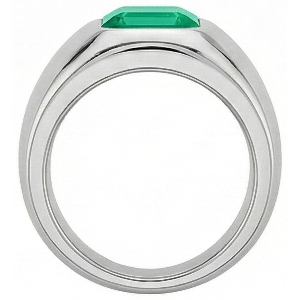 Authentic Fine Emerald Colored Stone Ring – detail view