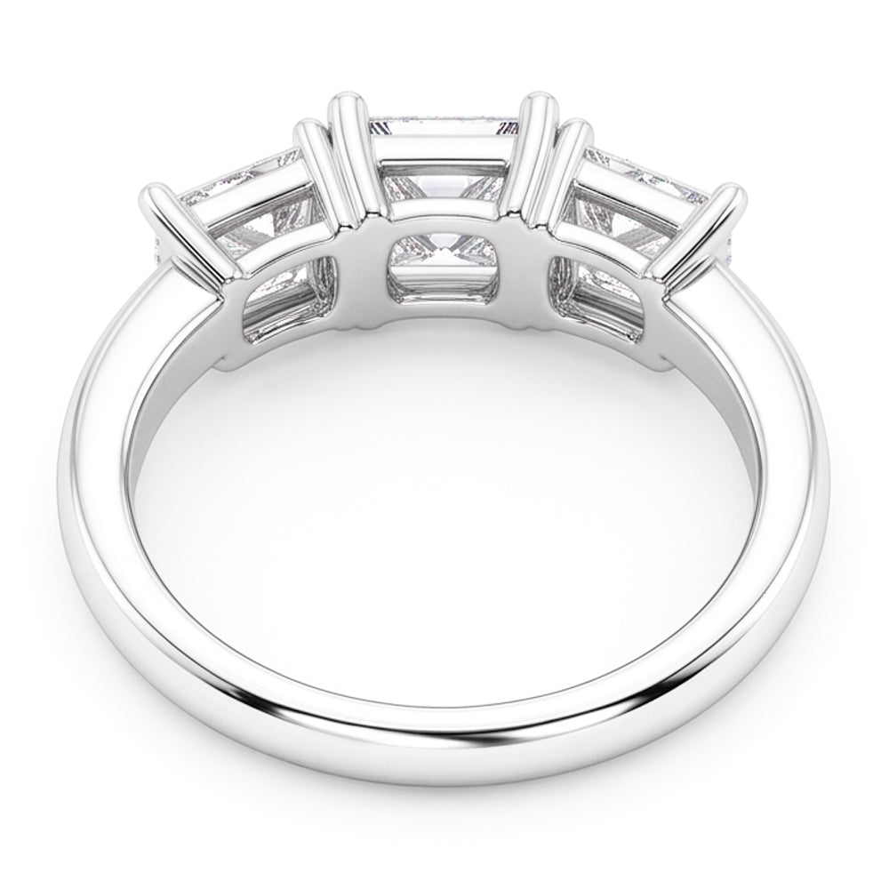 Three Stone Genuine Natural Earth Mined Diamond ( Not Lab Grown ) Engagement Ring 4 Carats White Gold 14K