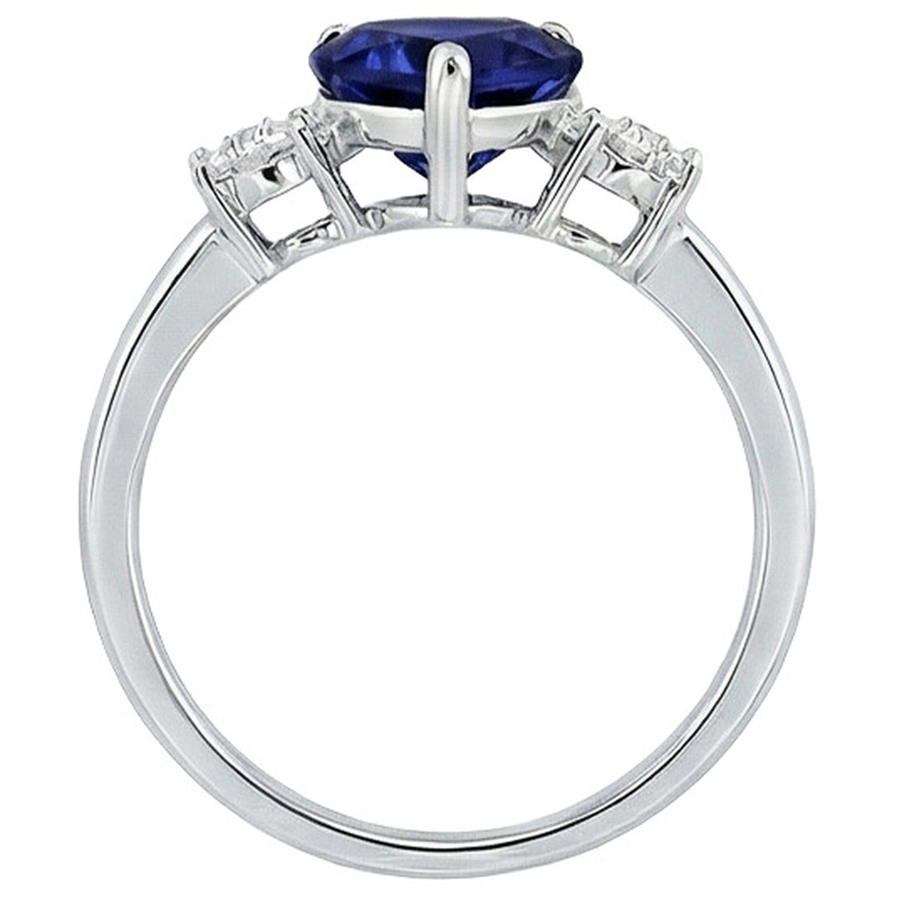 natural round sapphire 8ct ring on white background