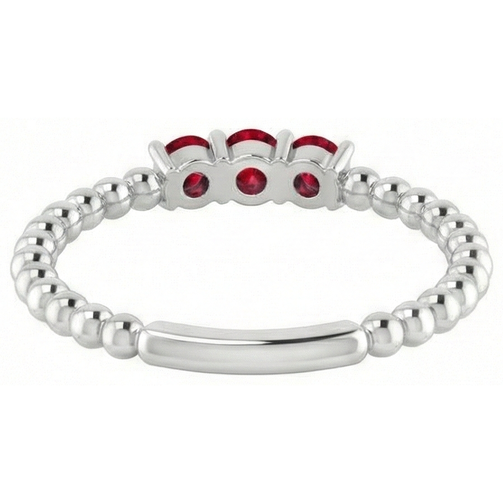 natural round ruby 1.20ct ring top view