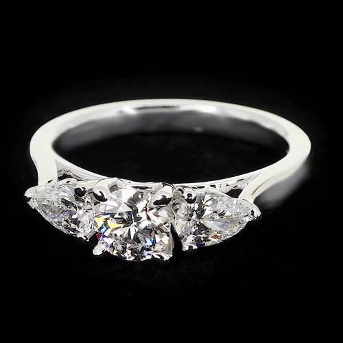 Real Diamond Ring 2 Carats Women Jewelry New