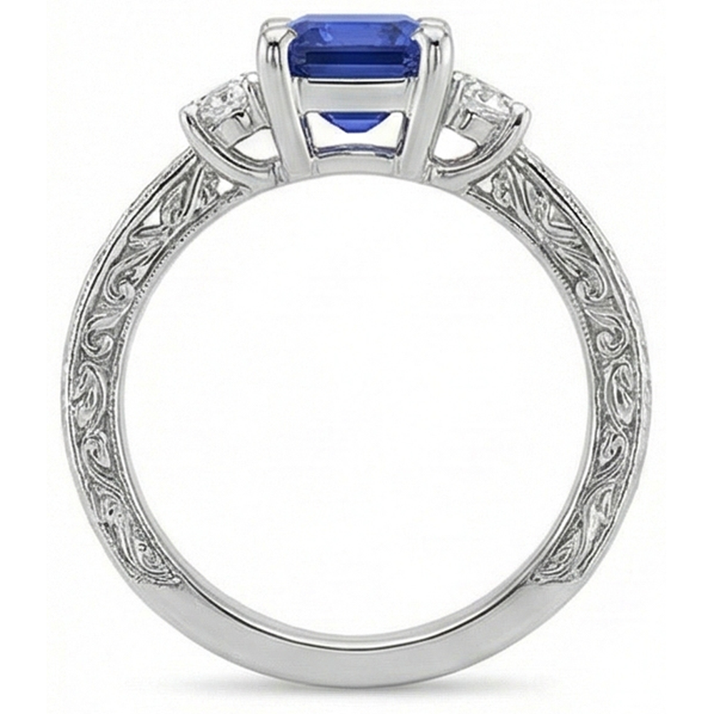 natural emerald sapphire 4.50ct ring side angle