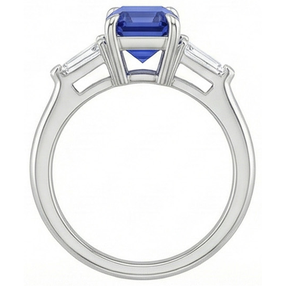 natural emerald sapphire 3.50ct ring close up detail