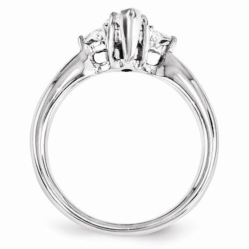 Three Stone Real Diamond Engagement Ring 1.30 Carats 14K White Gold