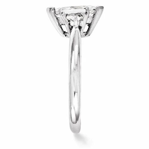 Three Stone Real Diamond Engagement Ring 1.30 Carats 14K White Gold