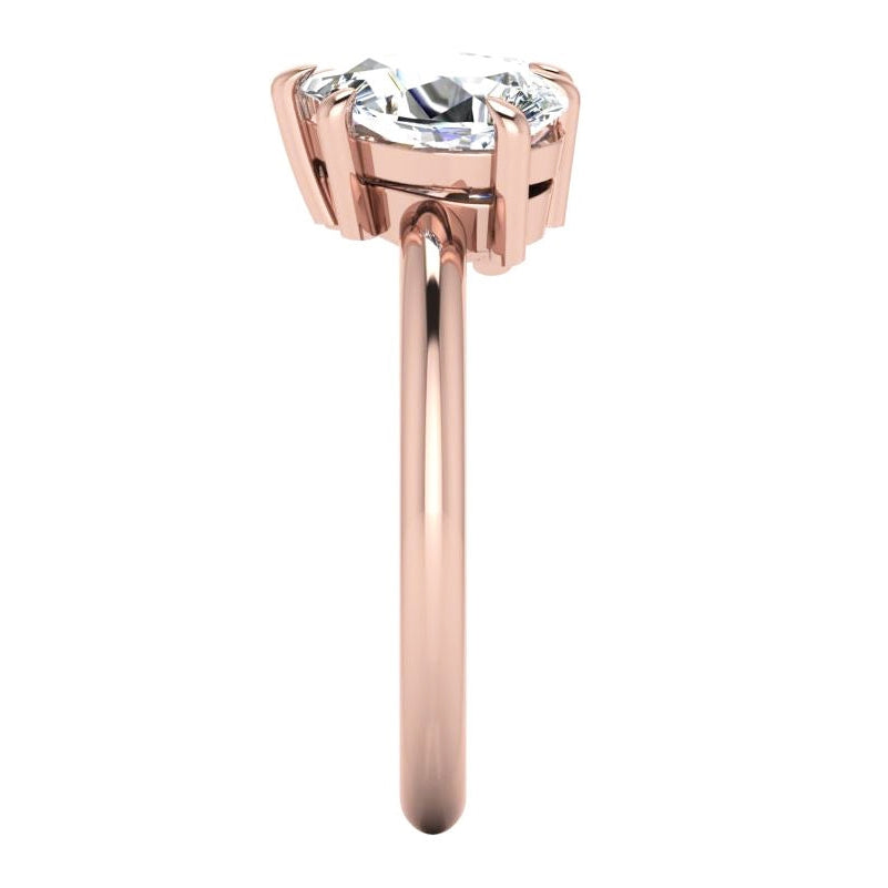 Toi Et Moi Real Diamond Ring 2 Ct Rose Gold Heart & Pear Cut