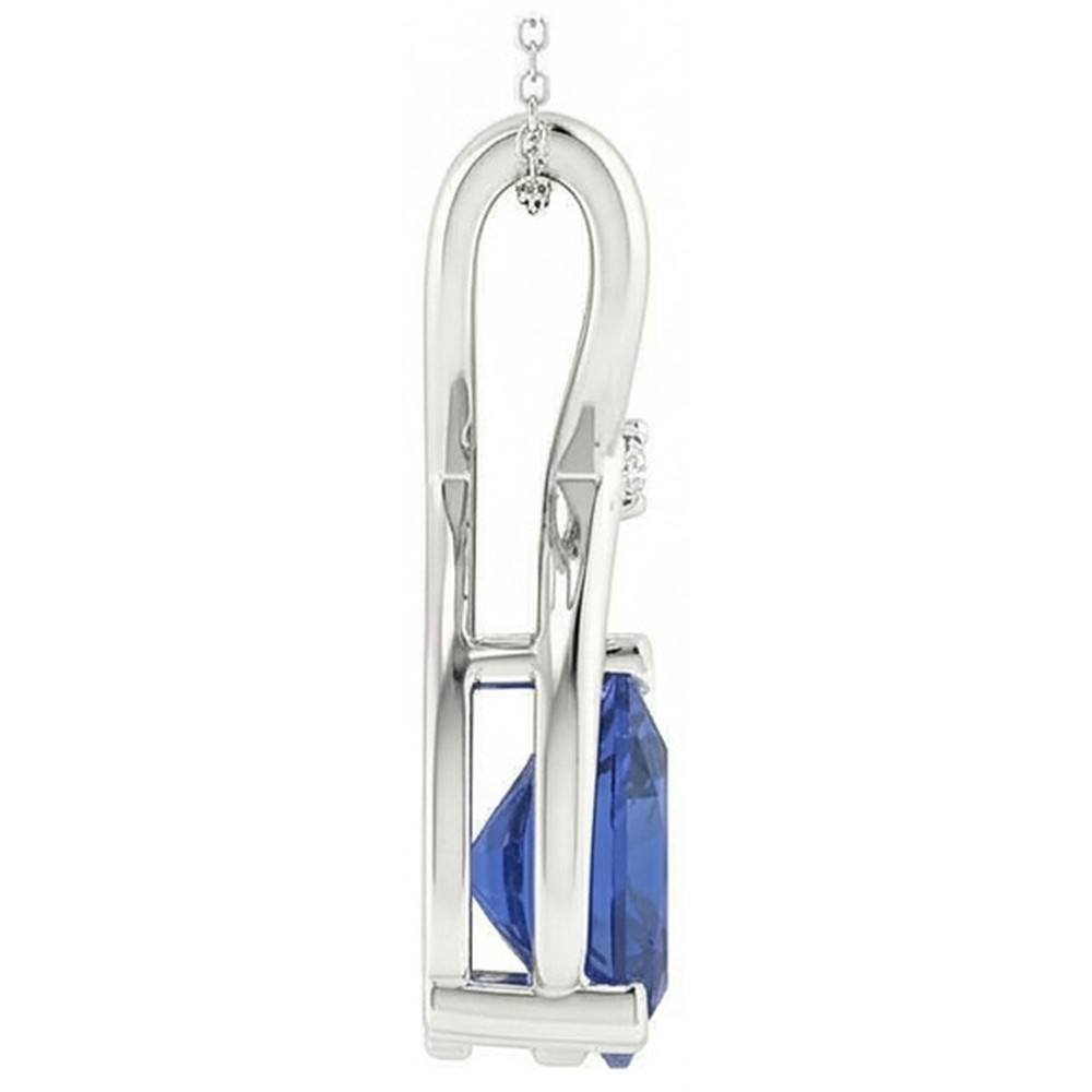 natural round sapphire 2.75ct pendant profile view