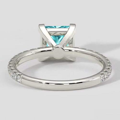 Tropical Blue Cushion Paraiba Ring