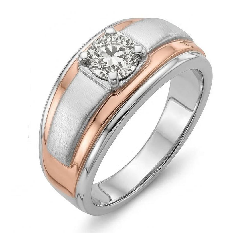 natural round diamond 1ct ring profile view