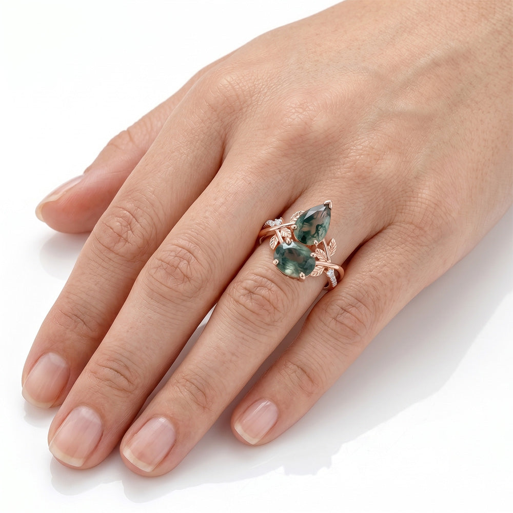 VVS Clarity Dendritic Agate Precious Stone Ring 1.5 ct – 14K