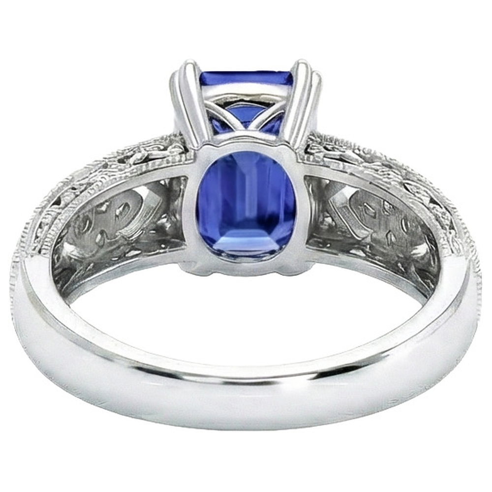 natural emerald sapphire 9.75ct ring on white background
