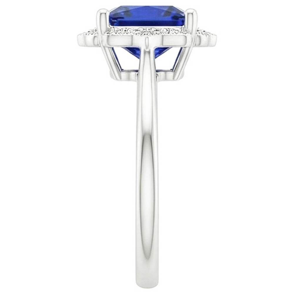 natural round sapphire 6ct ring on white background