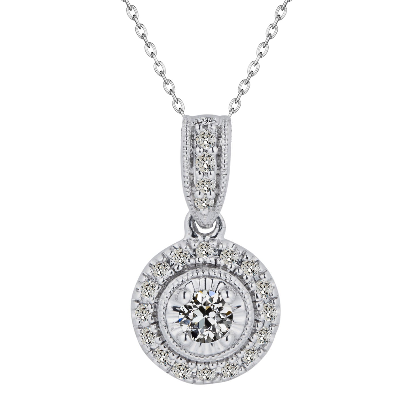 Real Fine Diamond Pendant Necklace – main view