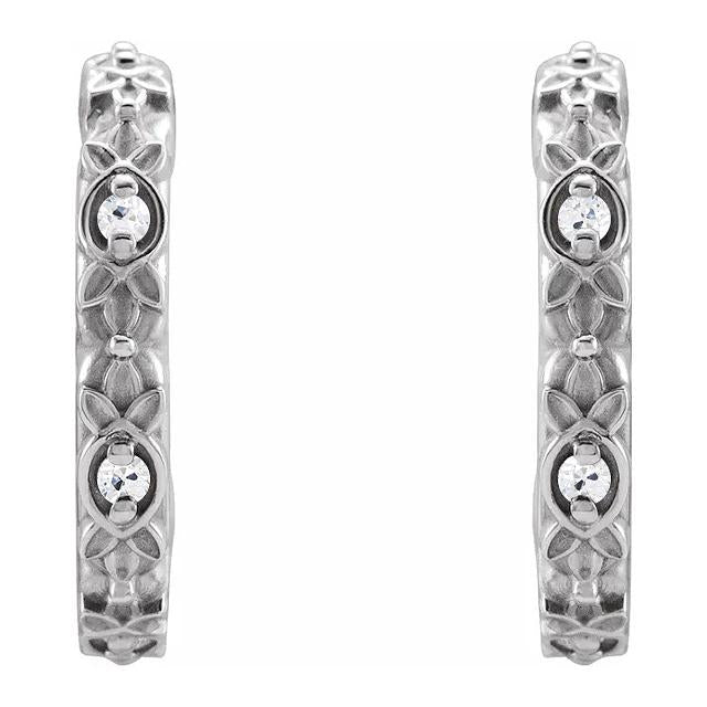 Vintage Style Open Hoop Earrings Old Miner Real Diamonds 4 Carats - Hoop Earrings-harrychadent.ca