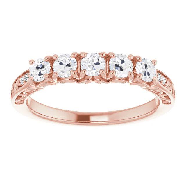 Vintage Style Half Eternity Band Old Miner Lab Grown Diamond Prong Set 4 Carats