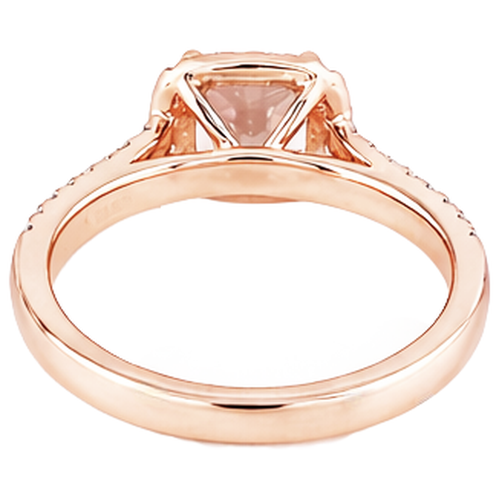 Wedding Ring Morganite And Natural Earth Mined Diamond ( Not Lab Grown )s 15.75 Ct 14K Rose Gold