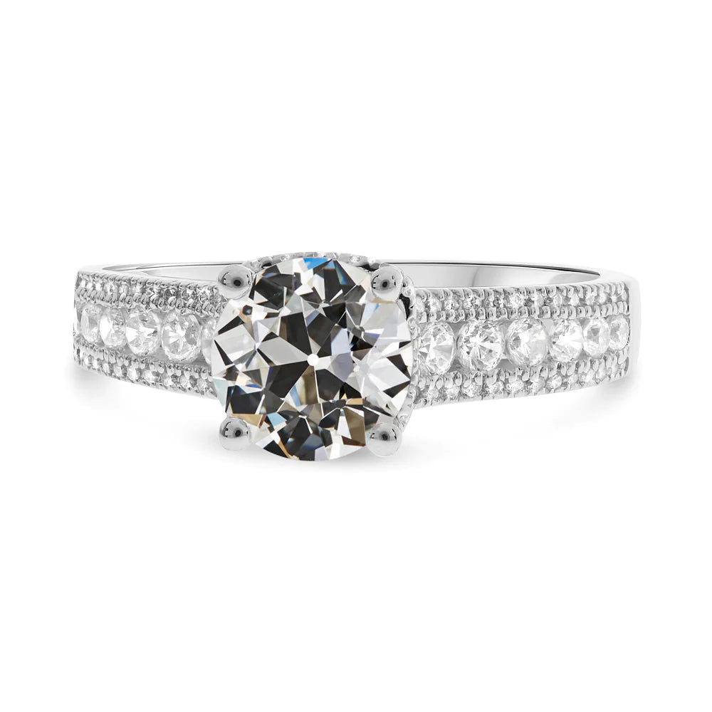 Wedding Ring Round Old Cut Real Diamond Prong Set Jewelry 5.50 Carats