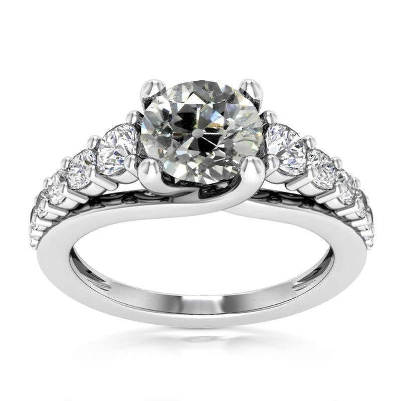 Wedding Ring Round Real Old Miner Diamonds Prong Set 5.75 Carats