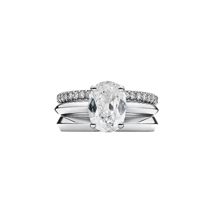 Wedding Ring Band Set Old Cut Oval Genuine Diamond 3.50 Carats Gold 14K