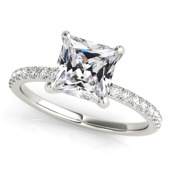 Wedding Ring With Accents Square Old Mine Cut Real Natural Earth Mined Diamond 6.50 Carats