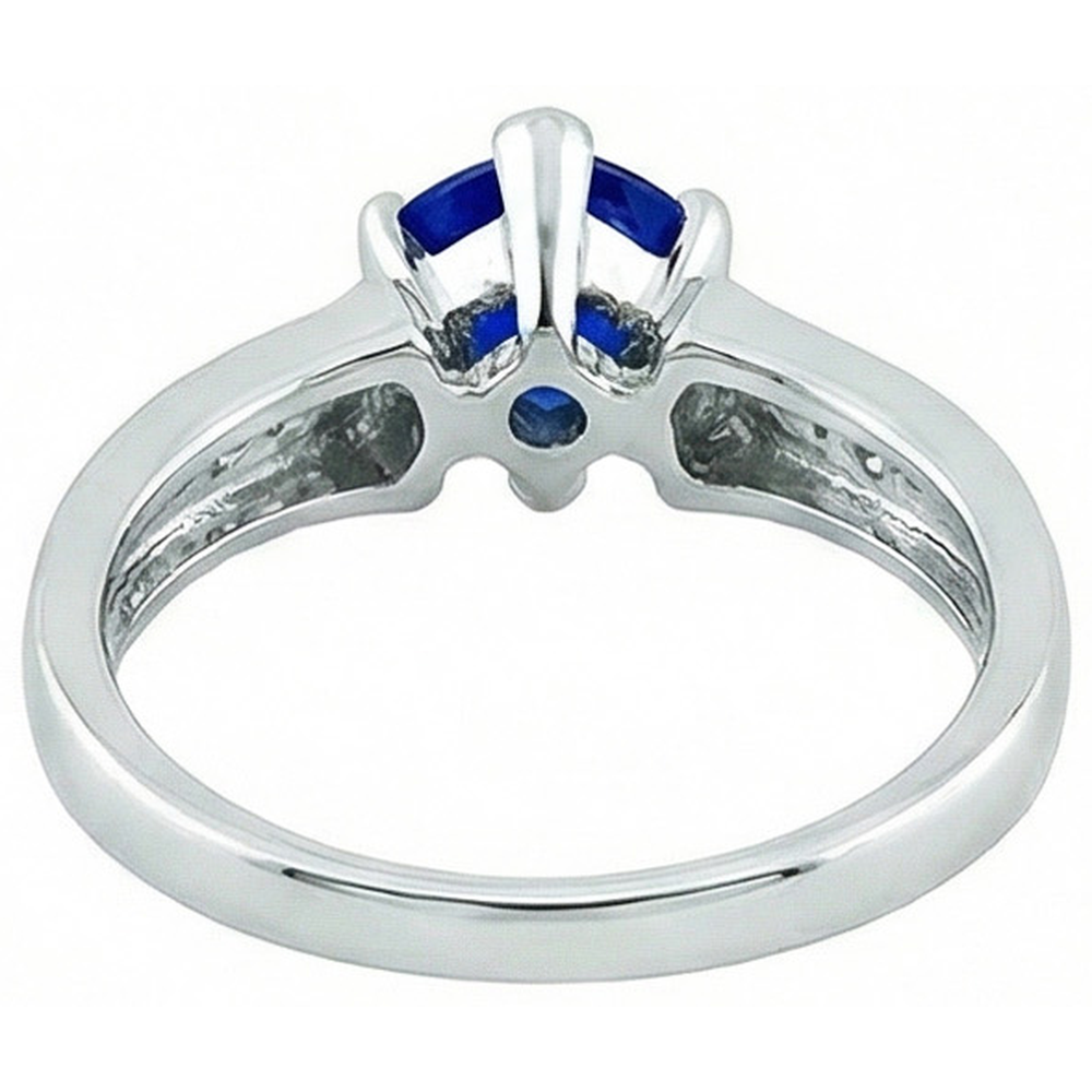 natural round sapphire 1.21ct ring profile view