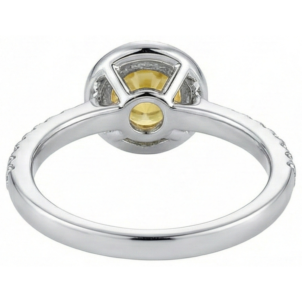 natural round sapphire 4.50ct ring profile view